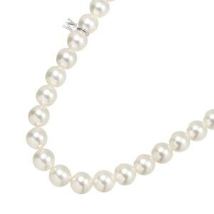 MIKIMOTO Akoya Pearl 8.9-8.4mm Necklace 18K White Gold 750